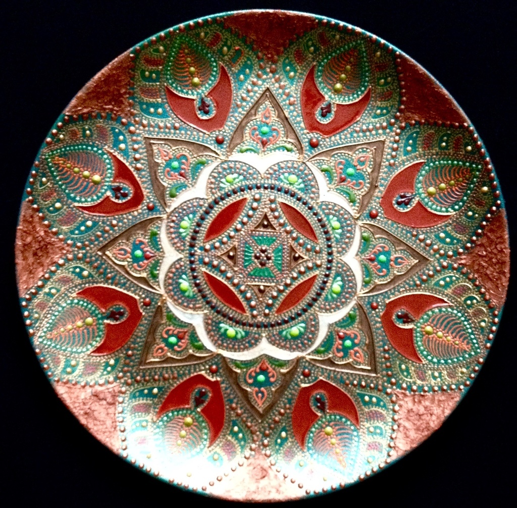 Тарелка декоративная Fire flower