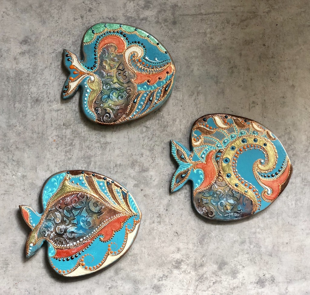 Панно настенное Рыбы turquoise vintage