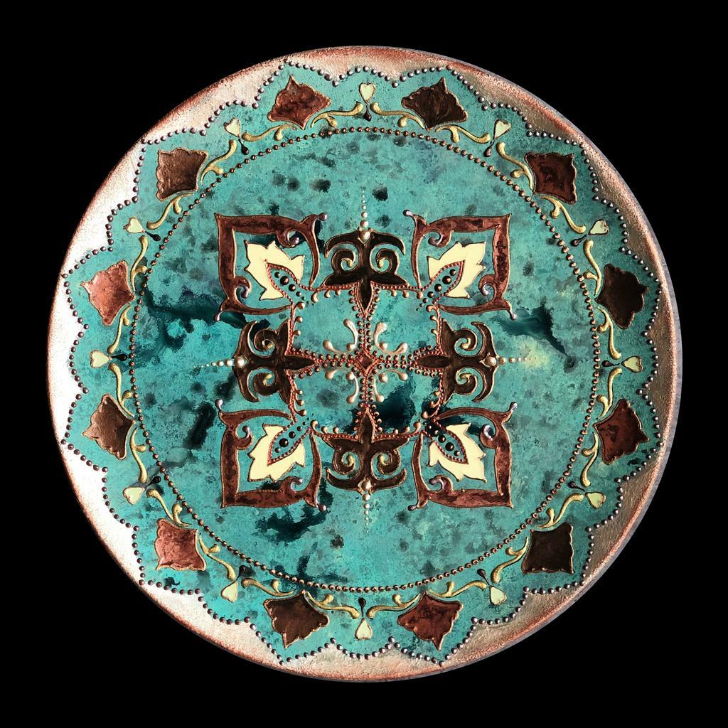 Тарелка декоративная Diamond azure