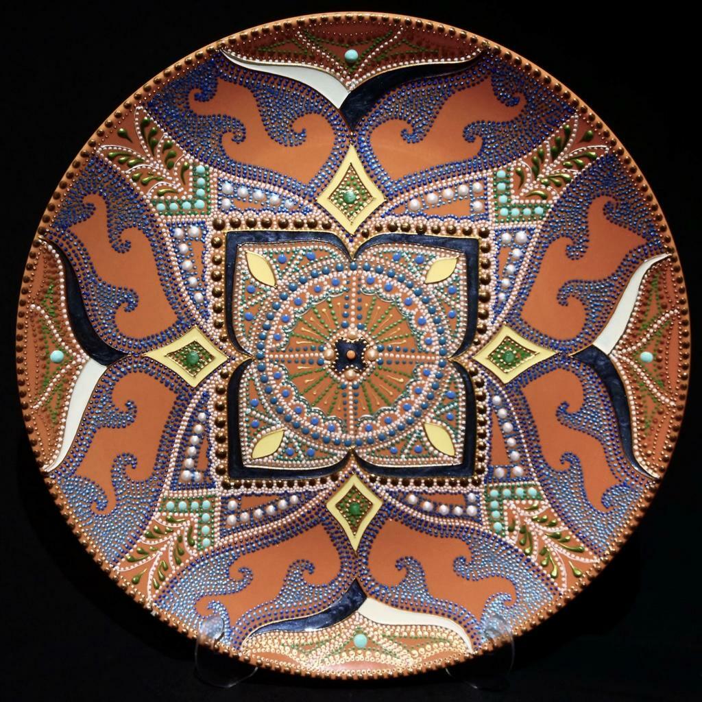 Тарелка декоративная Orange patterns