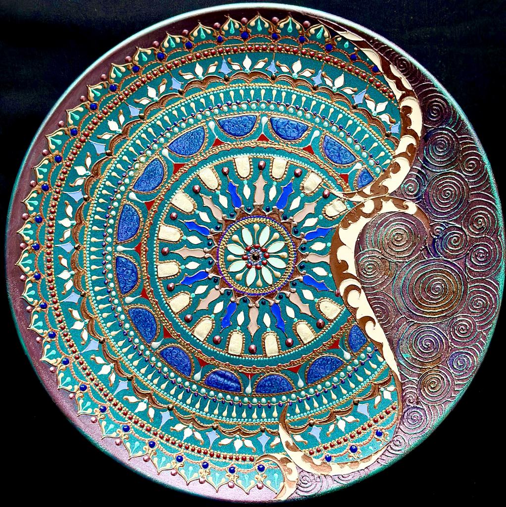Тарелка декоративная "Purple whirlwind"