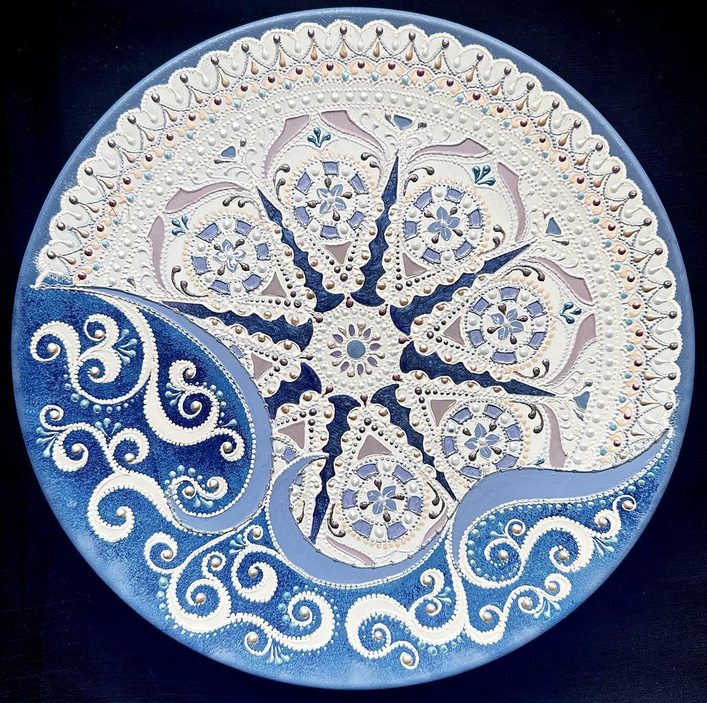 Тарелка декоративная из серии "Синий сон"