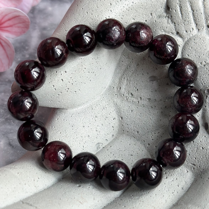 Браслет Красный Гранат (Альмандин) XXL