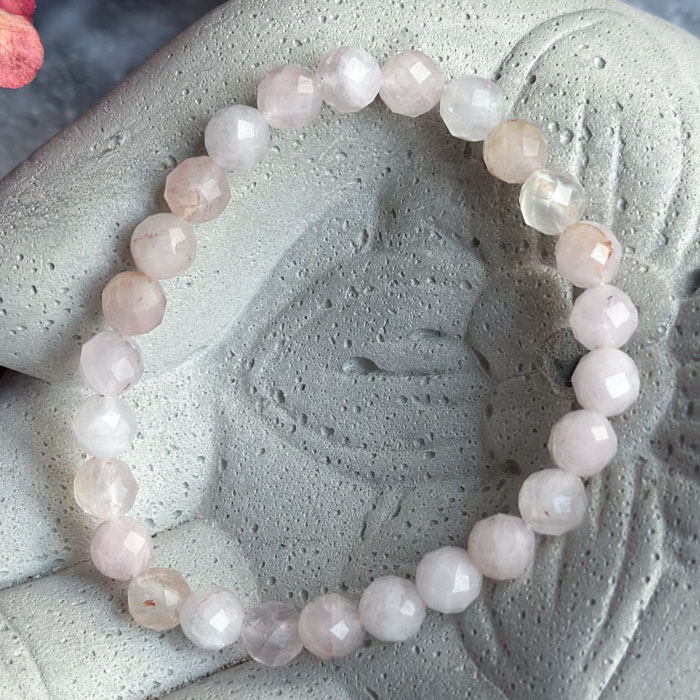 Браслет Ограненный Розовый Кварц