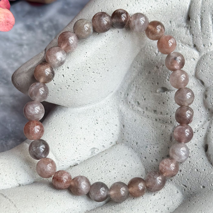 Браслет Дымчатый Солнечно-Лунный Камень