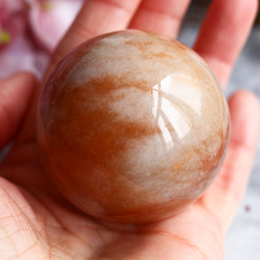 Персиковый авантюрин в форме шара