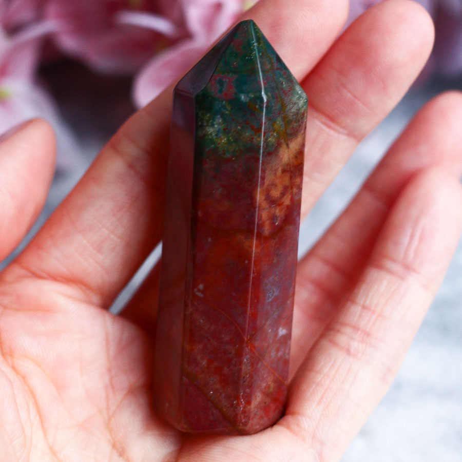 Гелиотроп / Индийский агат в форме кристалла-генератора