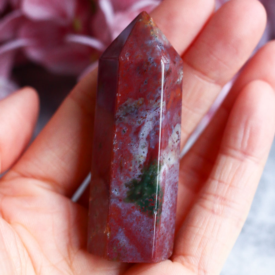 Гелиотроп / Индийский агат в форме кристалла-генератора