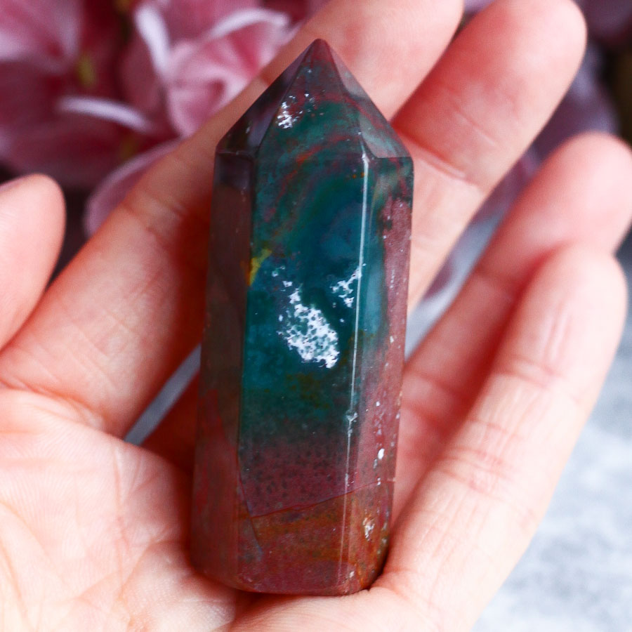 Гелиотроп / Индийский агат в форме кристалла-генератора