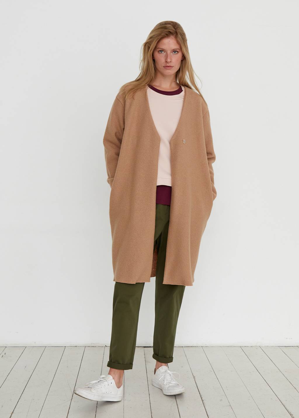 Шерстяной кардиган песочный