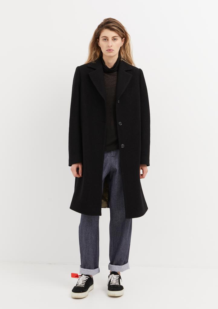 Пальто черное из лодена