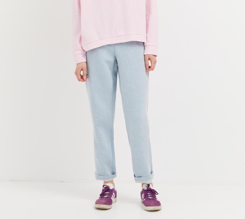 Джинсовые брюки из льна и хлопка