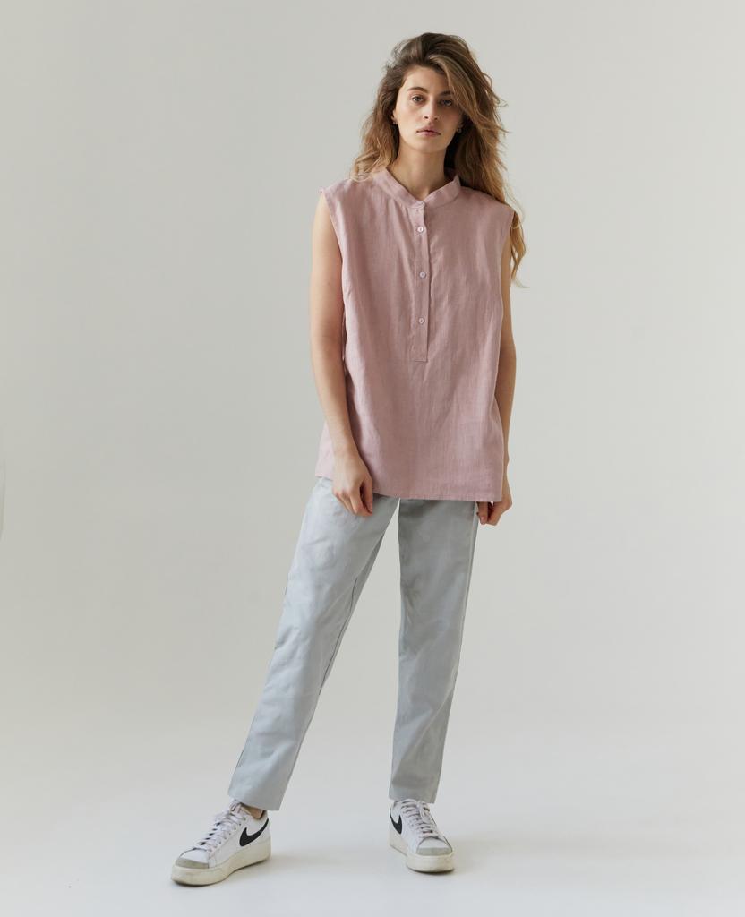 Летние брюки из плотного хлопка c узором