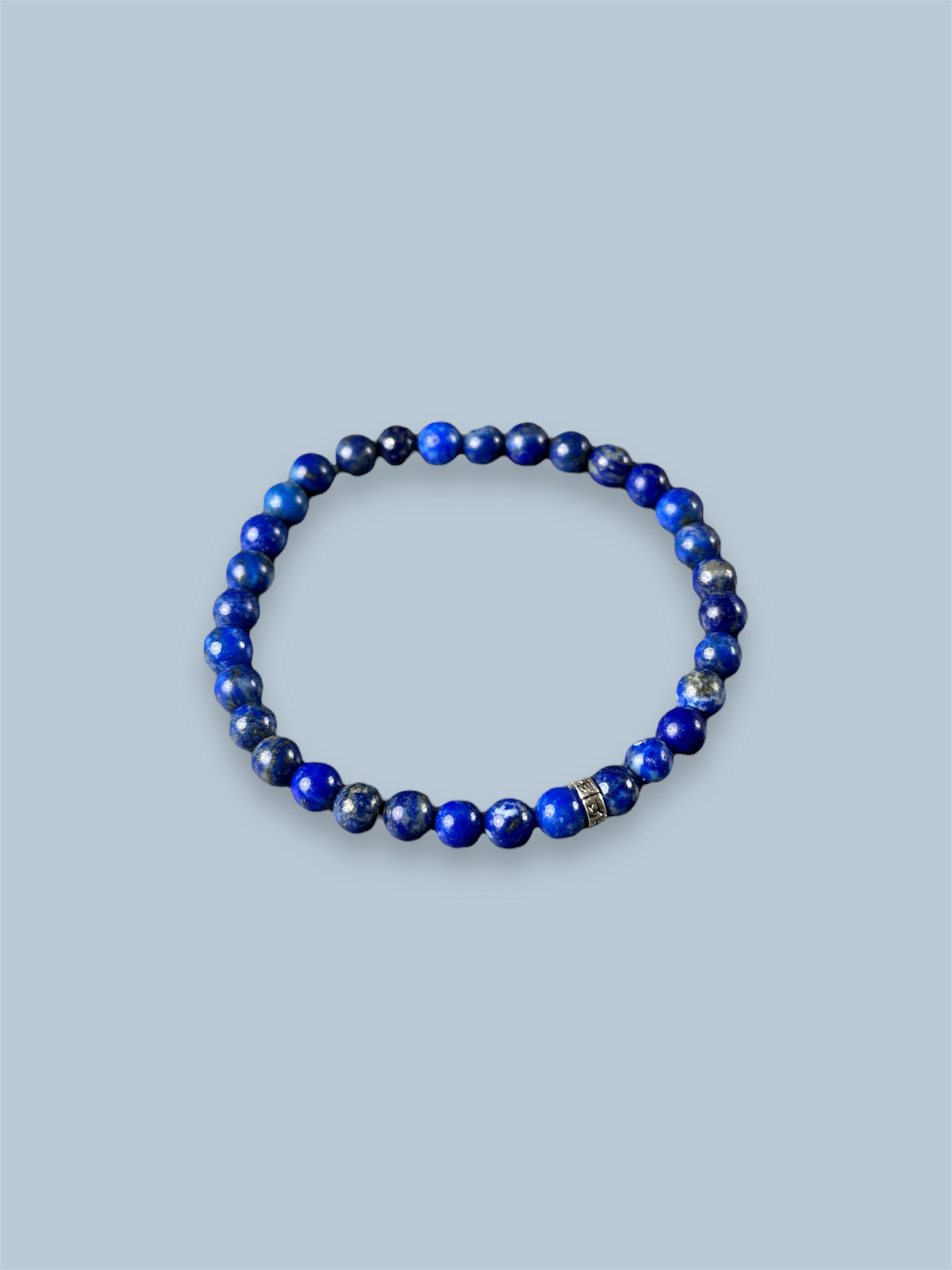 Браслет из лазурита со вставками из серебра