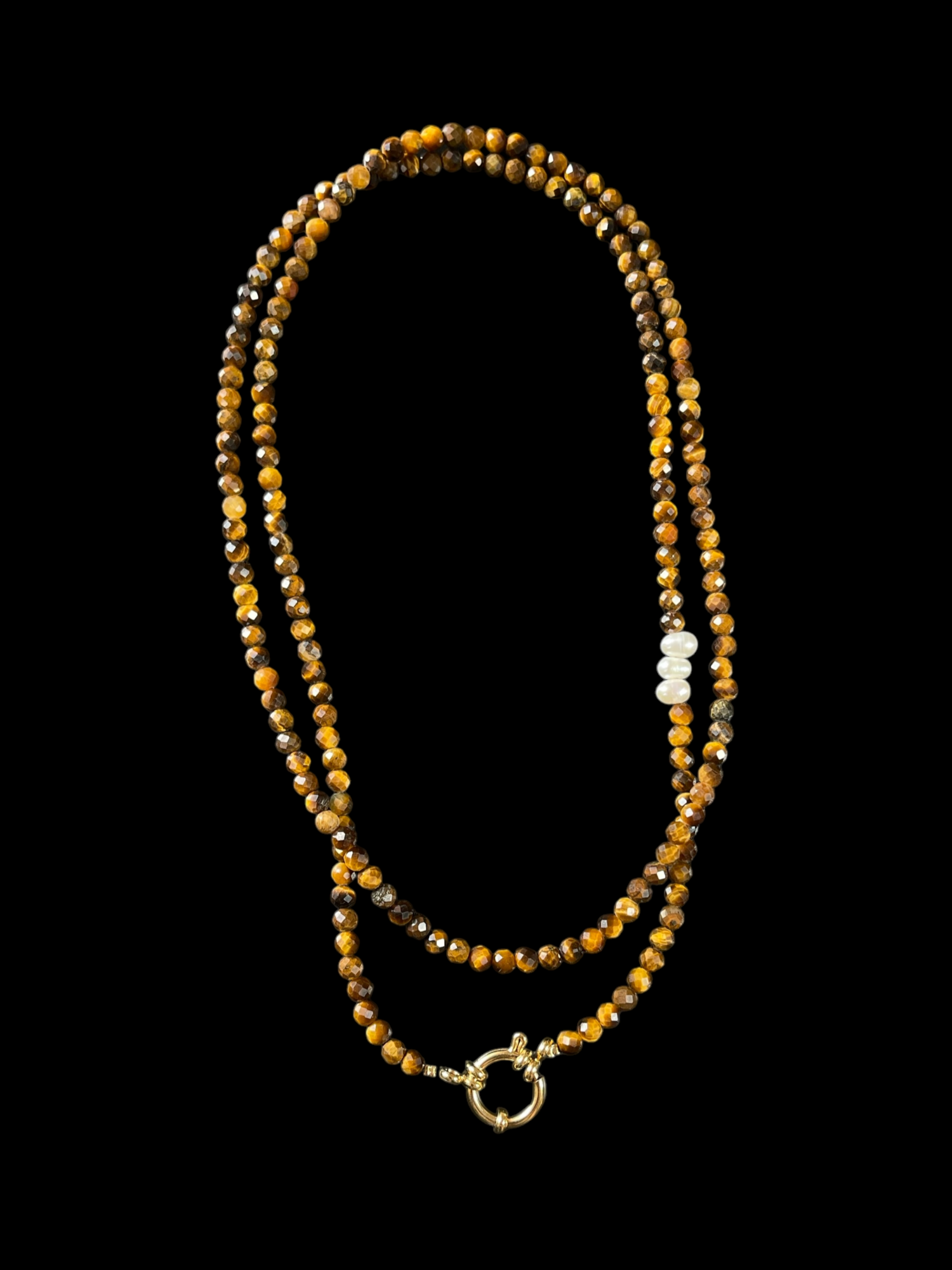 Нить из бусин тигрового глаза