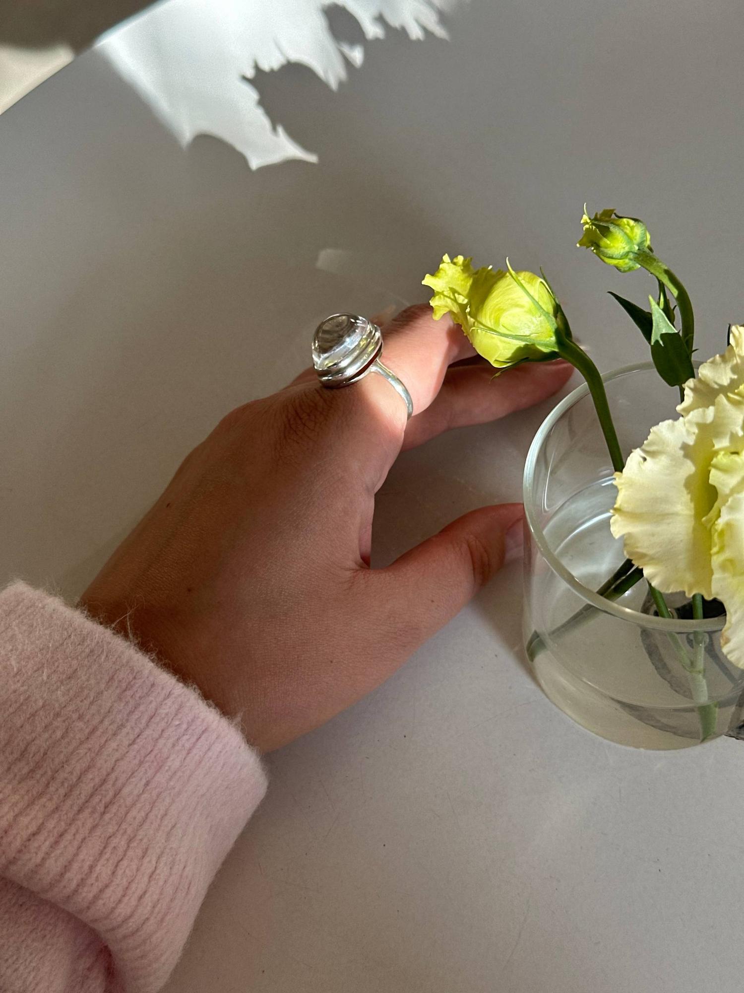 Кольцо с горным хрусталем