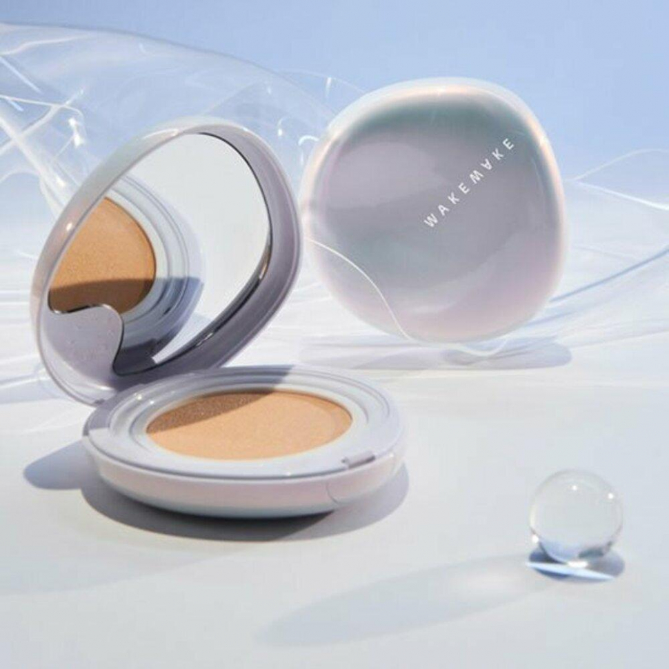 Кушон с сияющим финишем WAKEMAKE Water Glow Coating Cushion SPF50 PA++++ тон 19