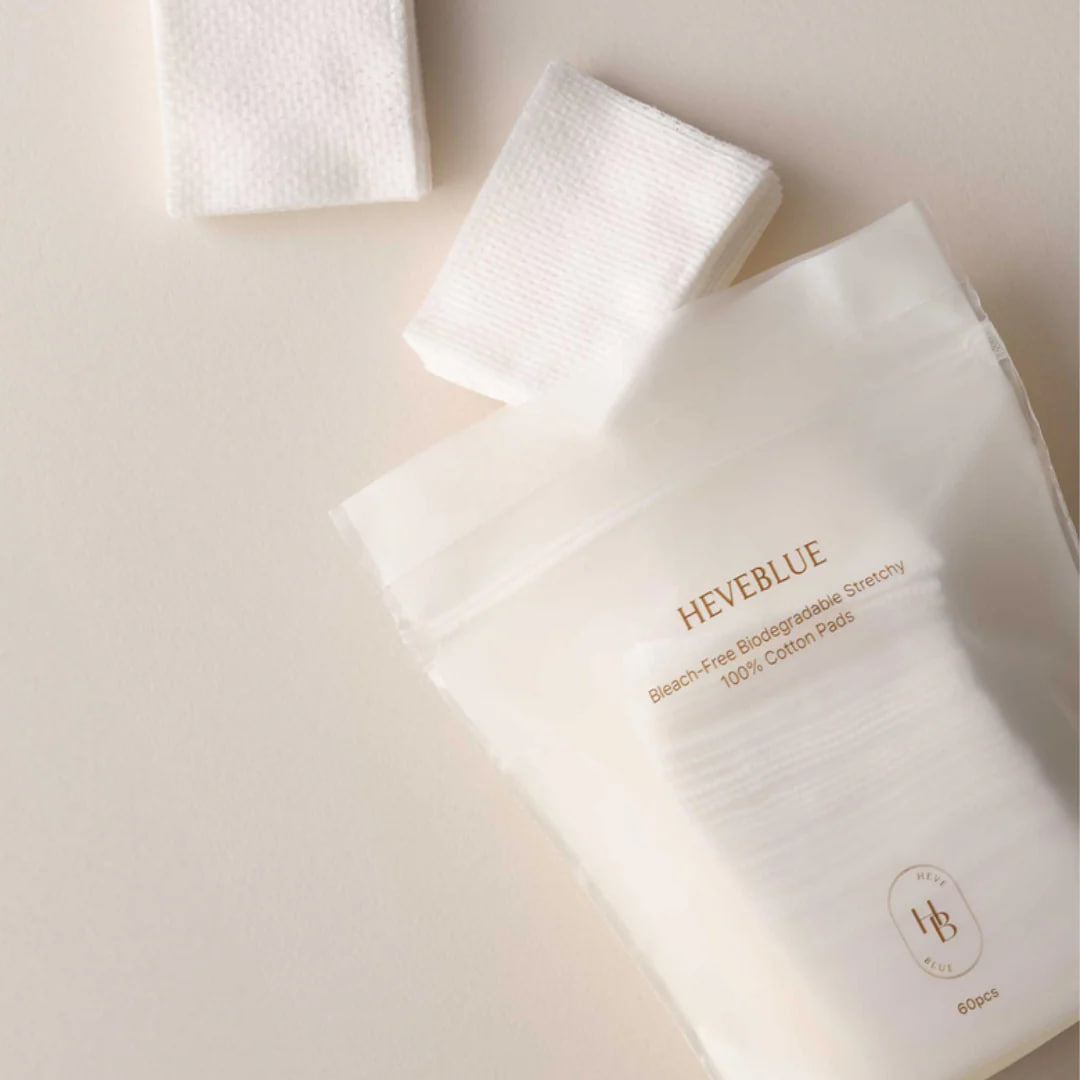 Биоразлагаемые ватные диски HEVEBLUE Bleach-free Biodegradable Stretchy 100% Cotton Pads 60ea