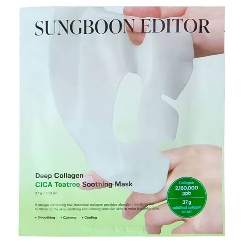 Успокаивающая гидрогелевая маска Sungboon Editor Deep Collagen Cica Teatree Soothing Mask 1шт