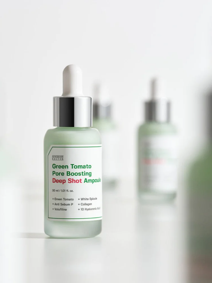 Ампула-бустер для сужения пор Sungboon Editor Green Tomato Pore Boosting Deep Shot Ampoule 30 мл