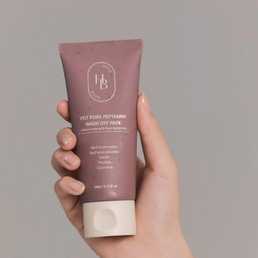 Смываемая кремовая маски для сужения пор Heveblue Pot Pore Peptamin Wash Off Pack 100g