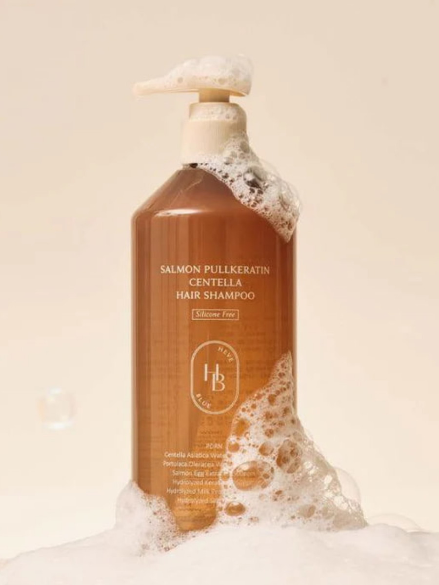 Укрепляющий шампунь для волос с PDRN HEVEBLUE Salmon Pullkeratin Centella Hair Shampoo 500ml