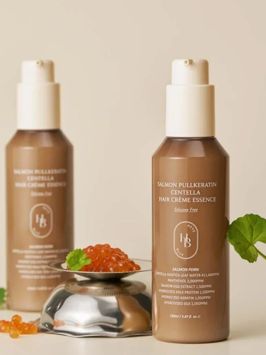 Несмываемый крем-эссенция для волос HEVEBLUE Salmon Pullkeratin Centella Hair Crème Essence 150 мл