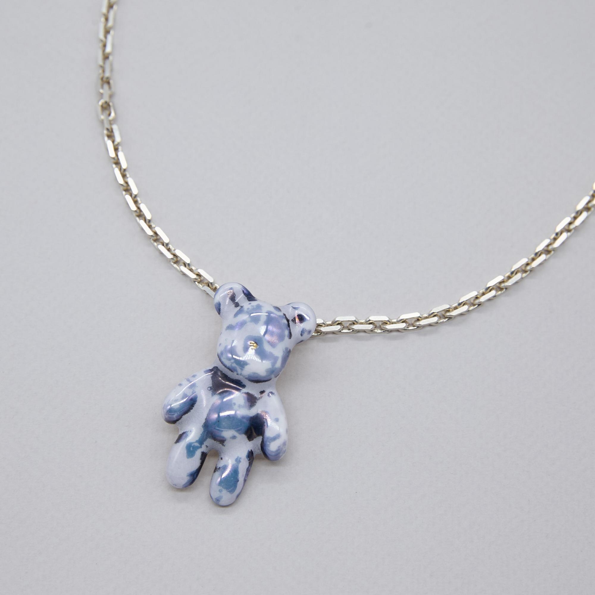 Кулон мишка Winnie серебряная цепь фарфор Super Premium Buylerika