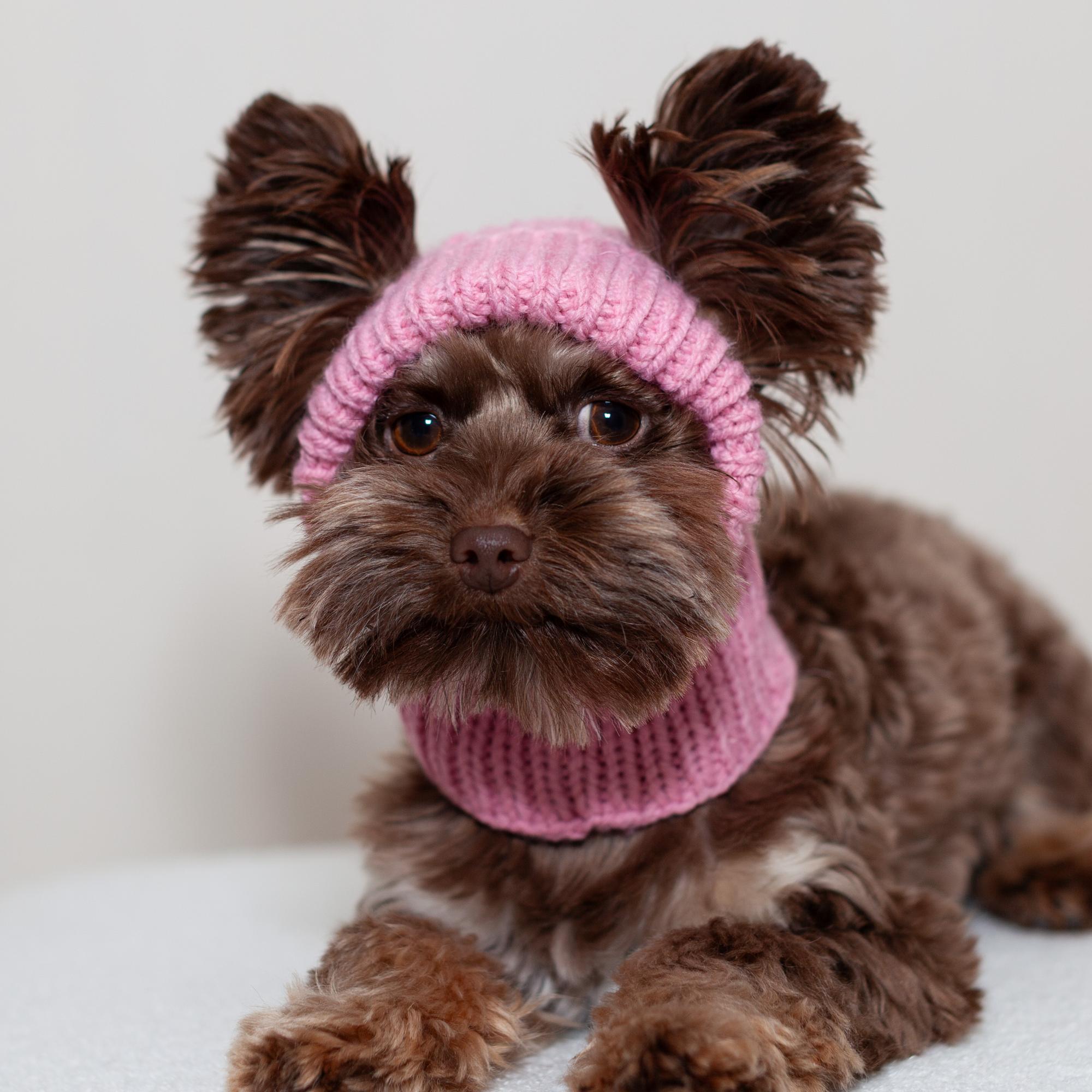 Шапка вязаная "розовая"