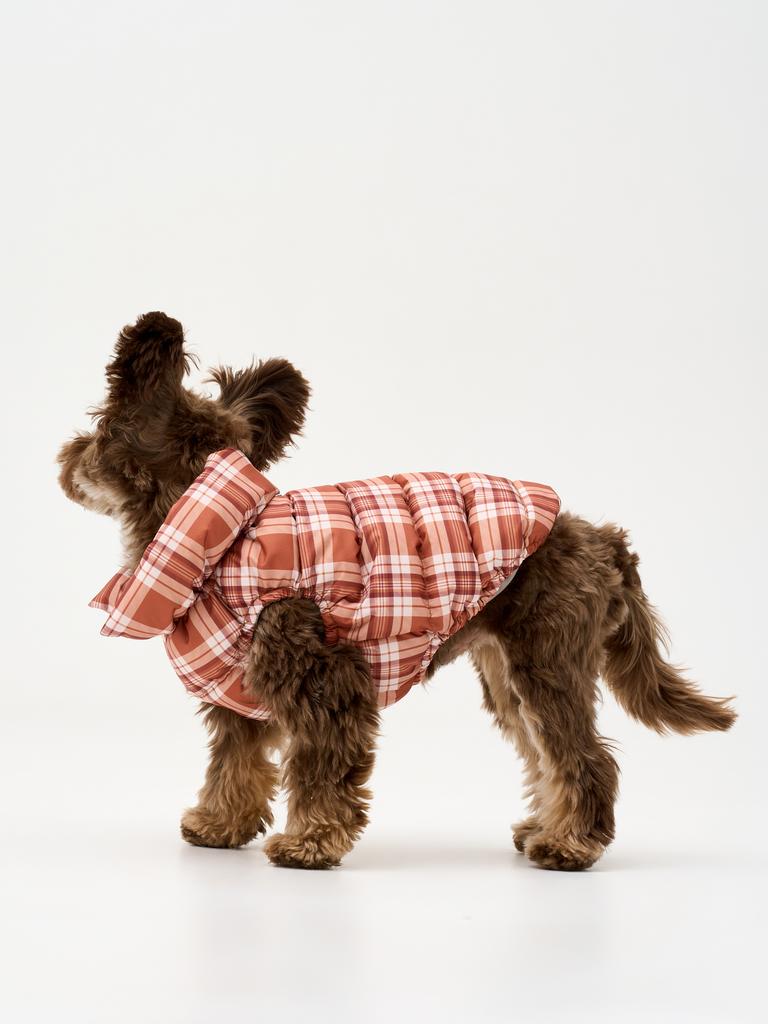 Жилет "клетка теплый беж"