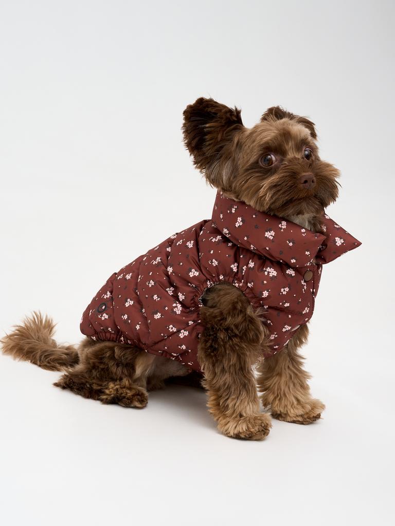 Жилет "цветы на коричневом"