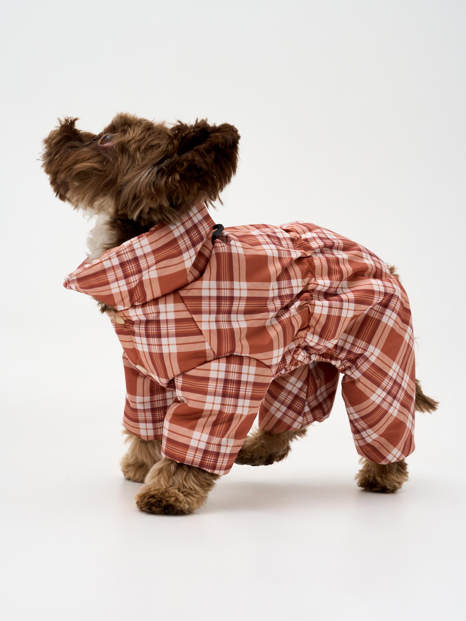 Демисезонный комбинезон "клетка теплый беж"