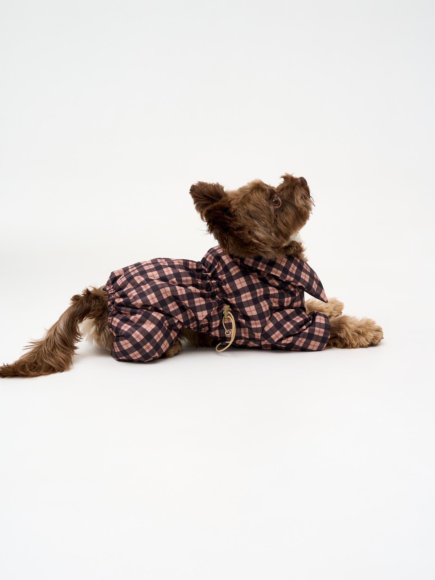 Демисезонный комбинезон "клетка темная"