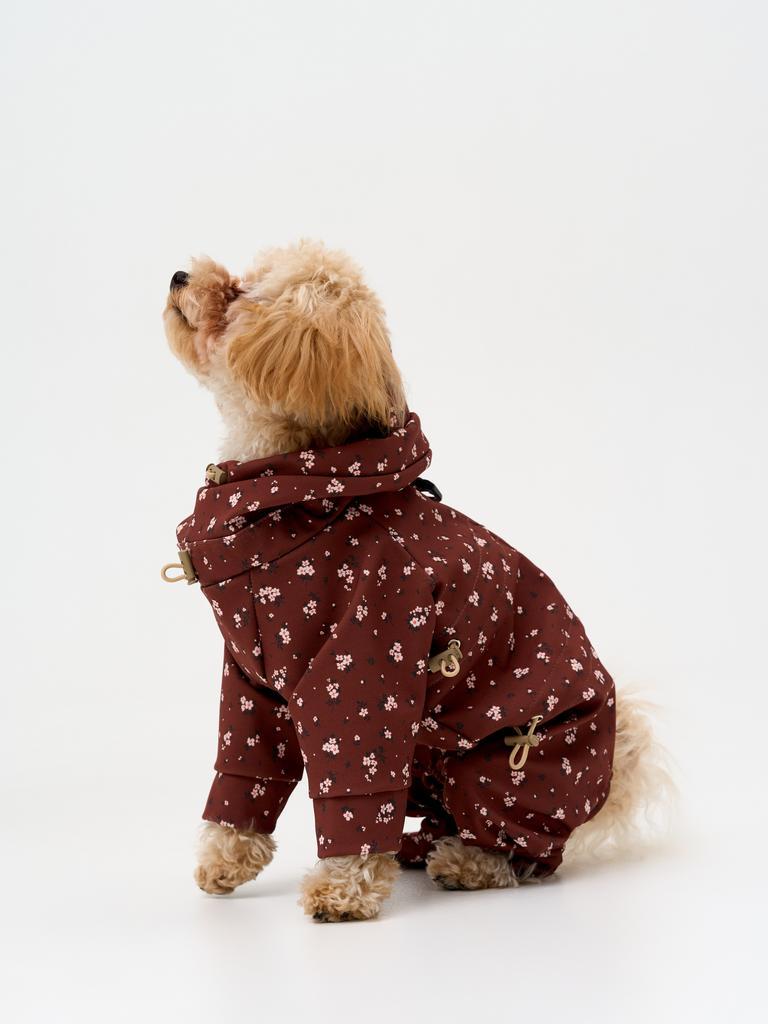 Дождевик "цветочки на коричневом"