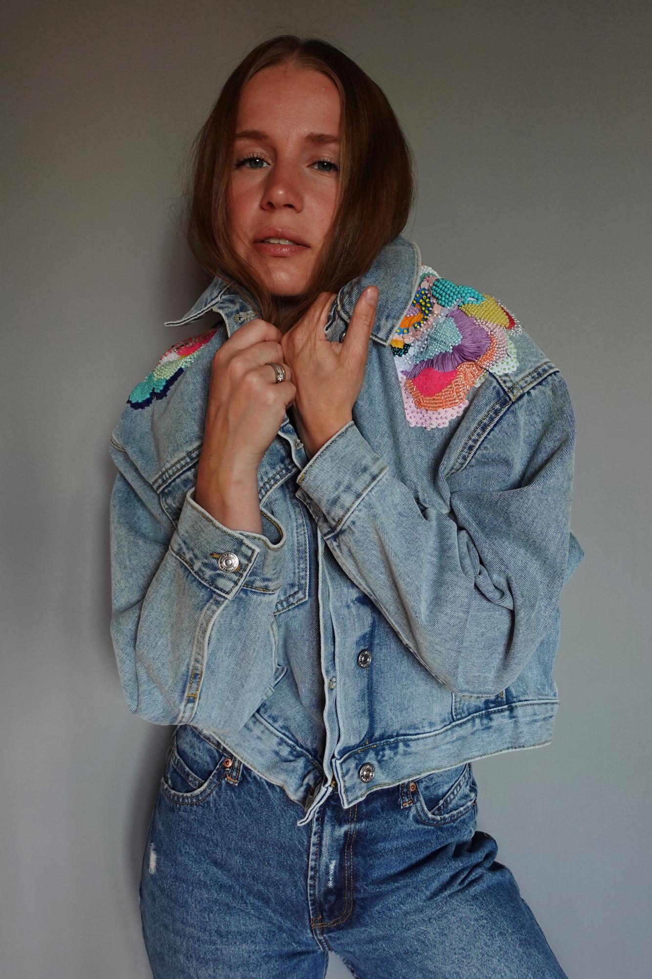 Джинсовая куртка oversize "PIECE OF ART"