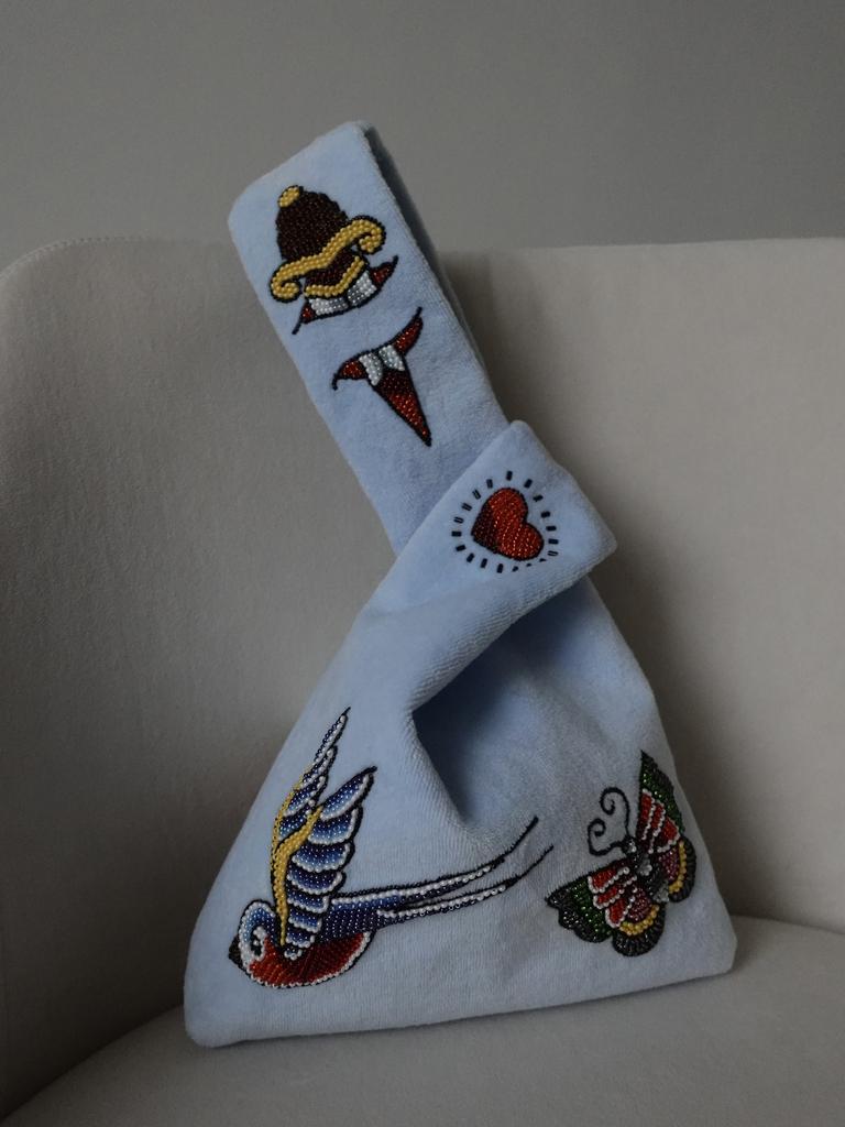 Japanese Knot Bag "Old School Tattoo"