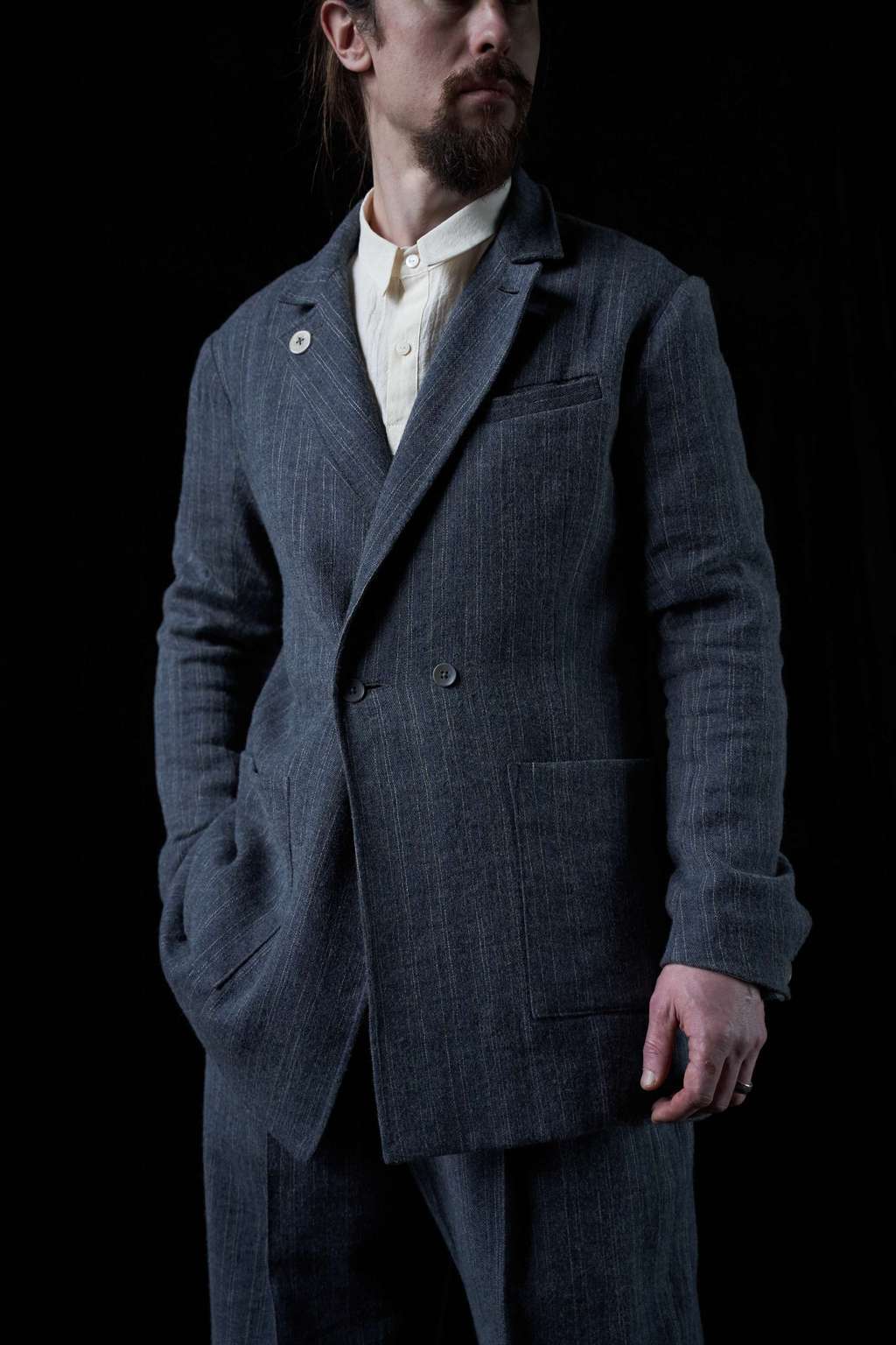 Grey double-breasted coat
