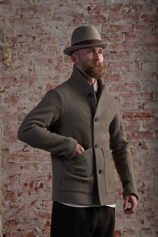 Grey pea jacket