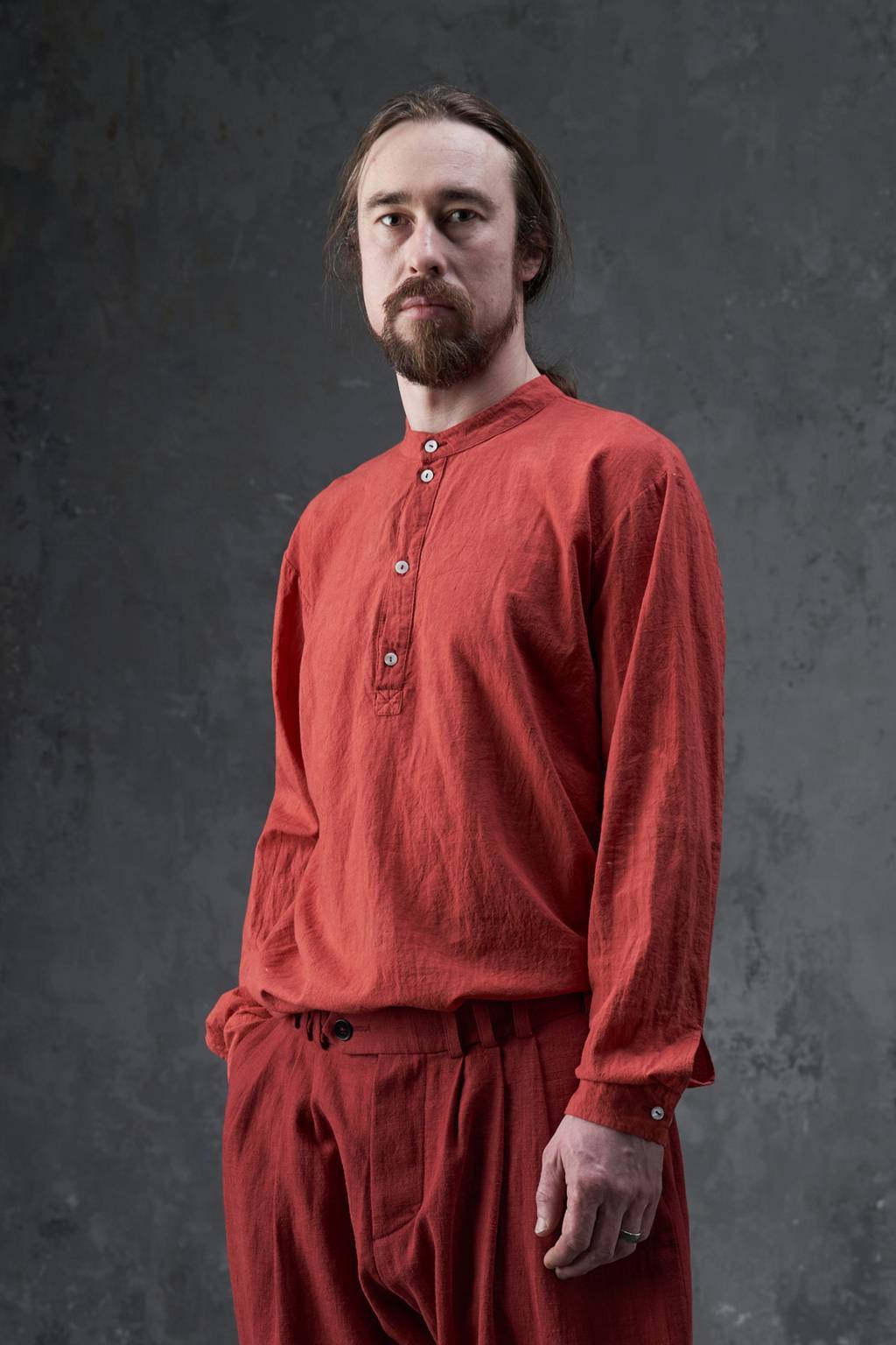 Cinnabar red shirt