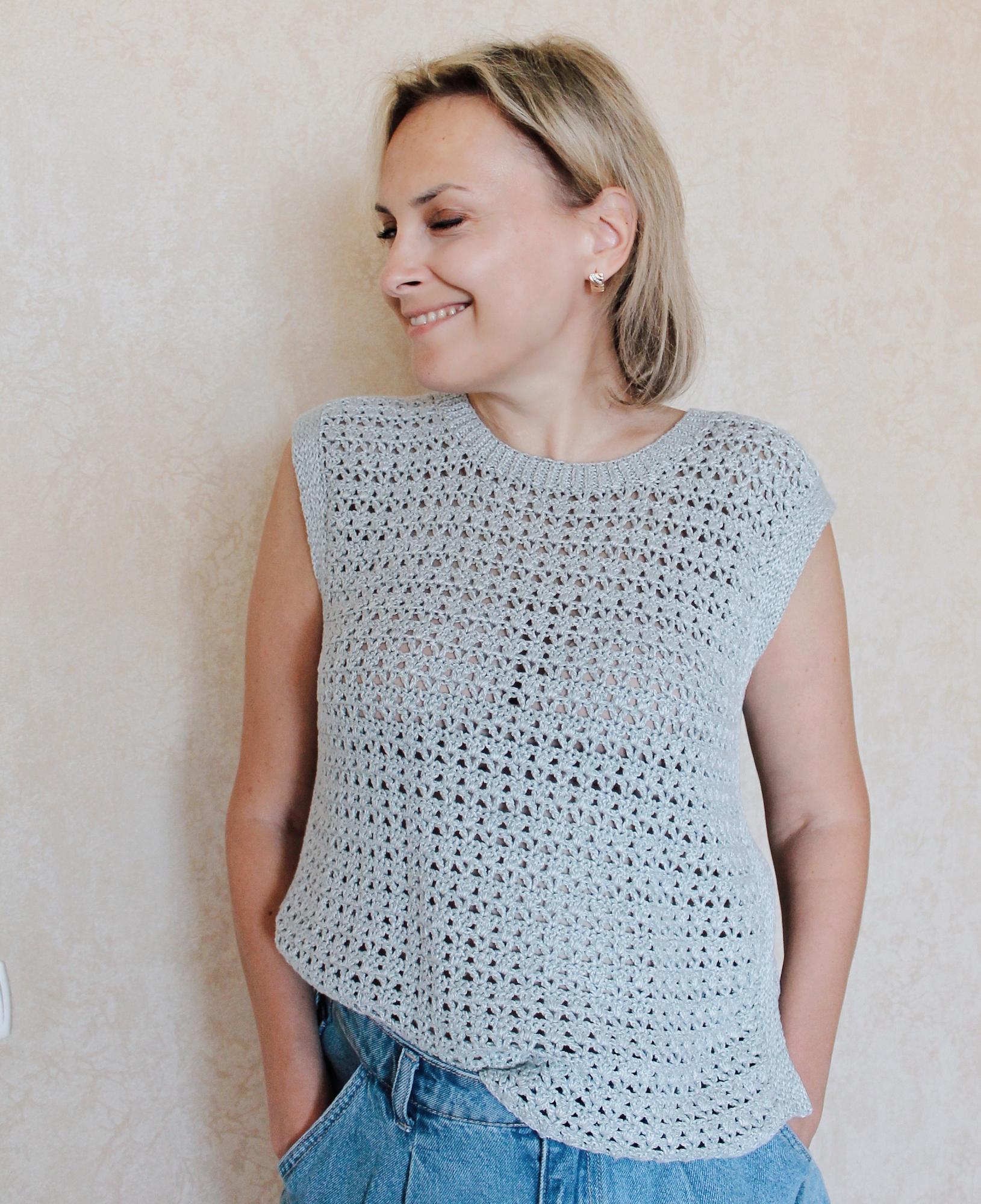 Openwork Slit Top Vest Pattern