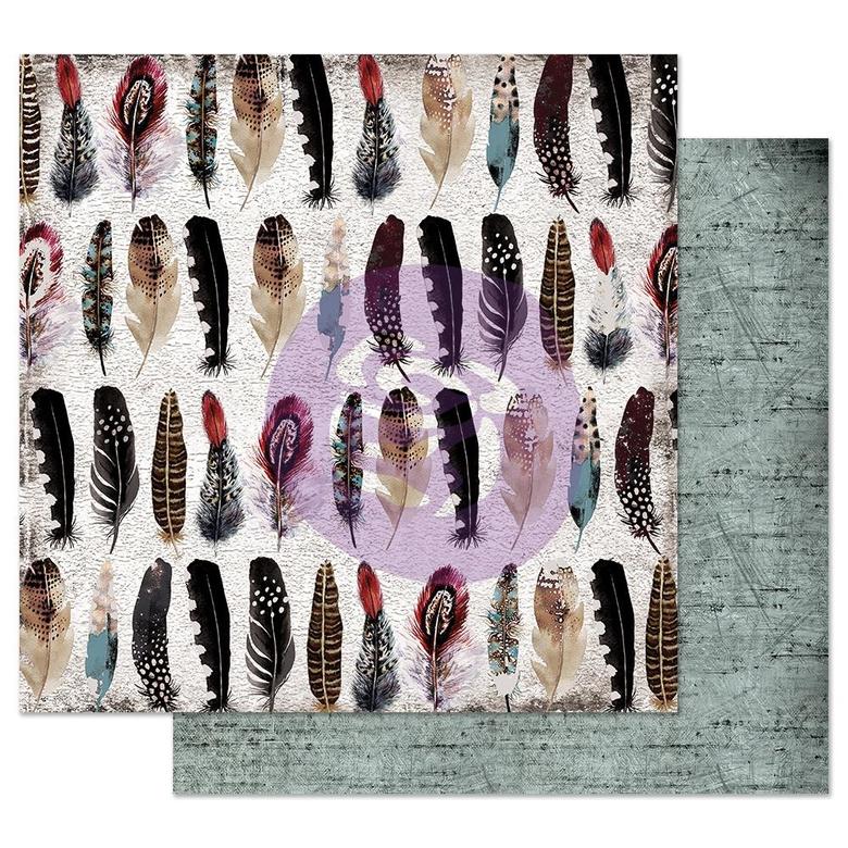 Лист бумаги Feather Collector Midnight Garden Foiled Double-Sided Cardstock 12"X12" (3)