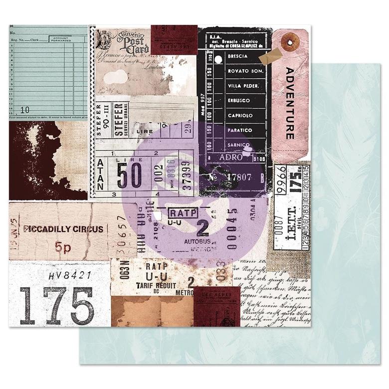 Лист бумаги Traveling Tickets Midnight Garden Foiled Double-Sided Cardstock 12"X12" (3)
