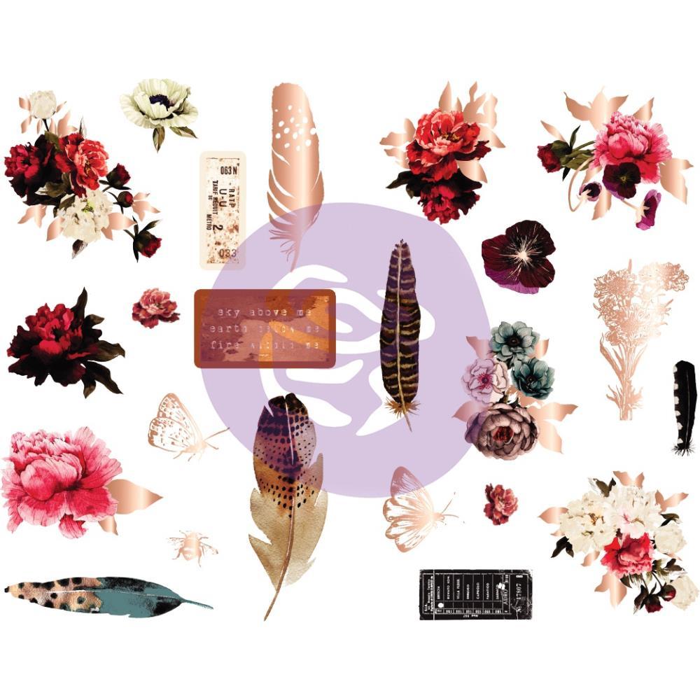 Чипборд с фольгированием Midnight Garden Chipboard Stickers 23/Pkg (4)