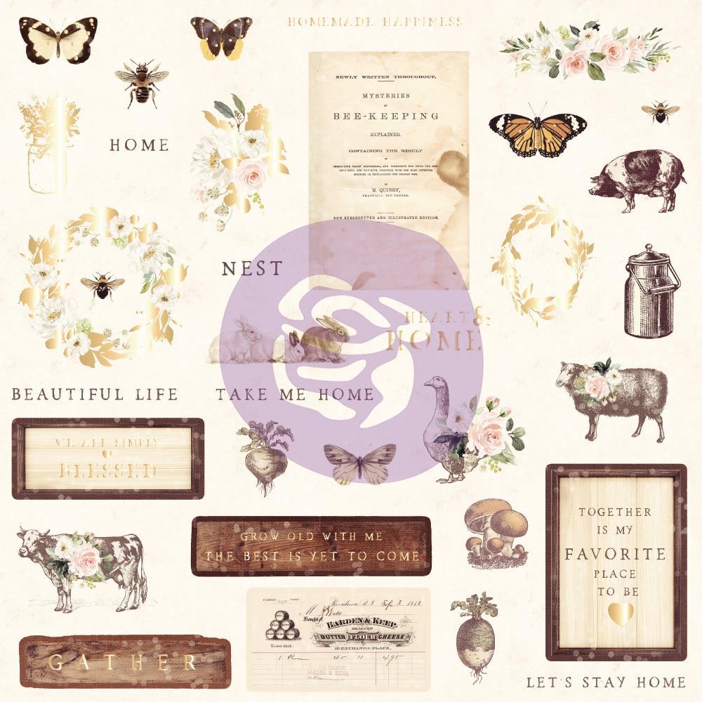 Вырубка Prima Marketing Spring Farmhouse Cardstock Ephemera 33/Pkg
