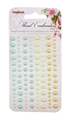 Клеевые полужемчужинки, 120 шт, 4 цвета Цветочная вышивка 3