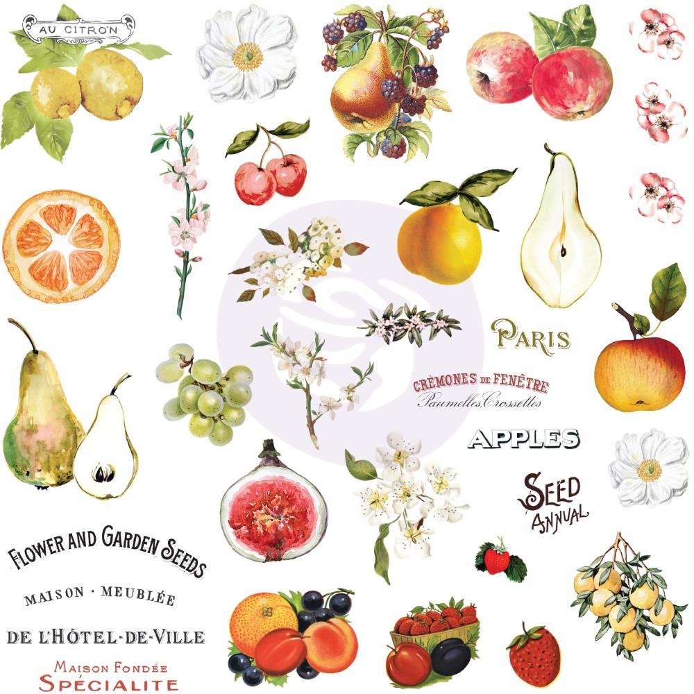 Вырубка W/Foil Details Prima Marketing Fruit Paradise Ephemera W/Stickers 70/Pkg