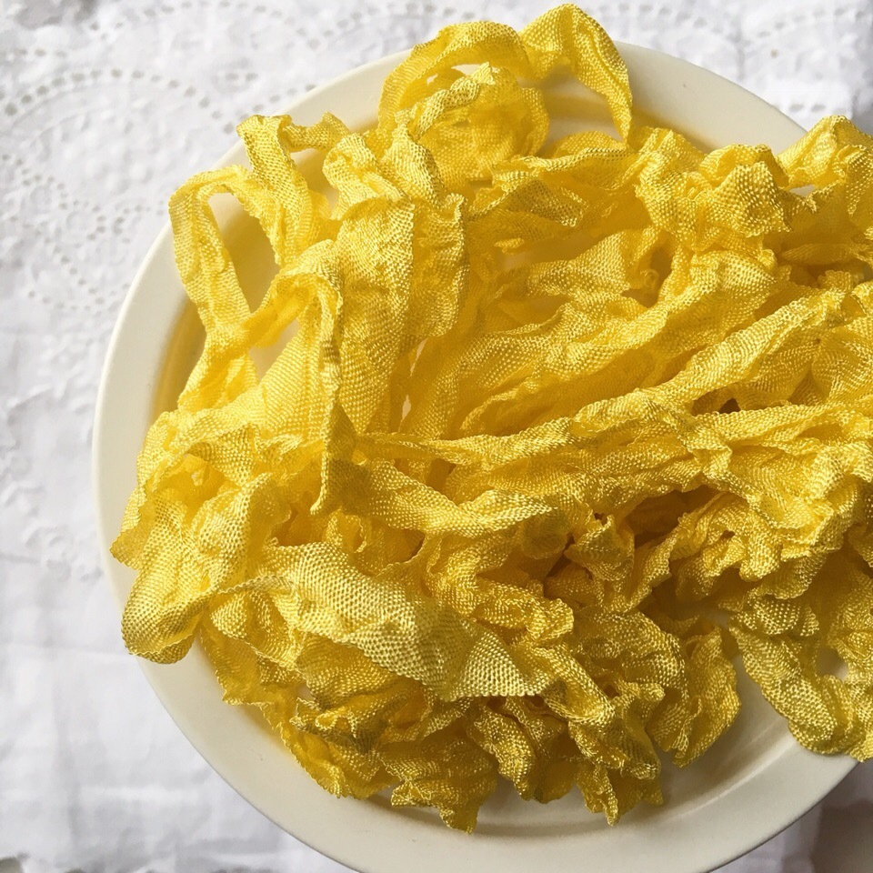 Шебби-лента , Ярко-желая (45 см)