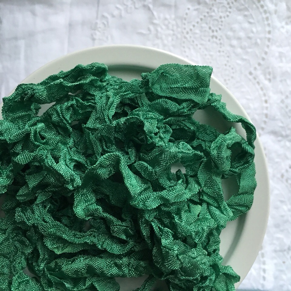 Шебби-лента , изумруд (45 см)