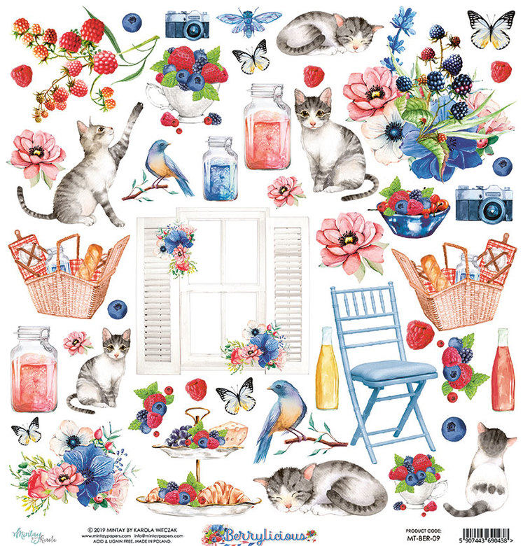 Лист для вырезания Mintay paper Berrylicious 09