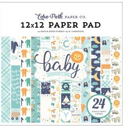 1/2 Набор односторонней бумаги Hello Baby Boy Echo Park 12 "X12" 24 / Pkg